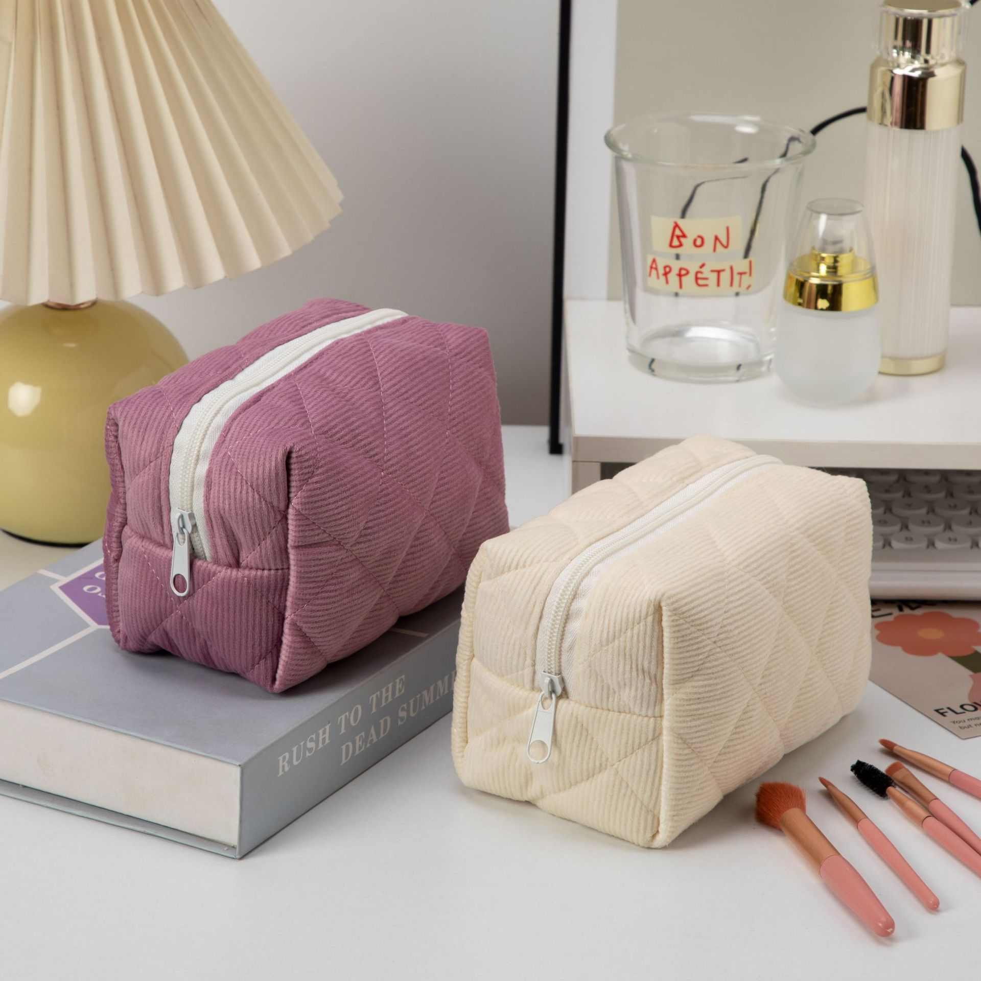 1 Pair Simple Series Simple Solid Color Corduroy Women Bags h5 Picture3