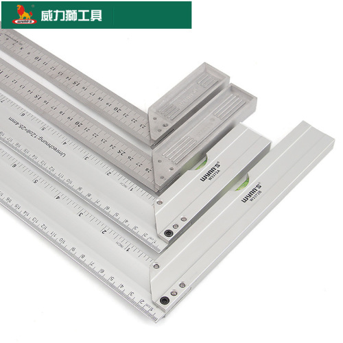 Power Lion Stainless Steel Angle Ruler, Multi-functional Protractor, Woodworking Ruler 300mm, 500mm, Thickened Angle Ruler