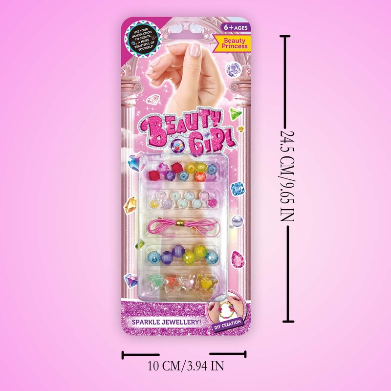 女の子DIYビーズブレスレットアクセサリー手作り手串手作りアクセサリー子供女の子诞生日プレゼントおもちゃジュエリー|undefined