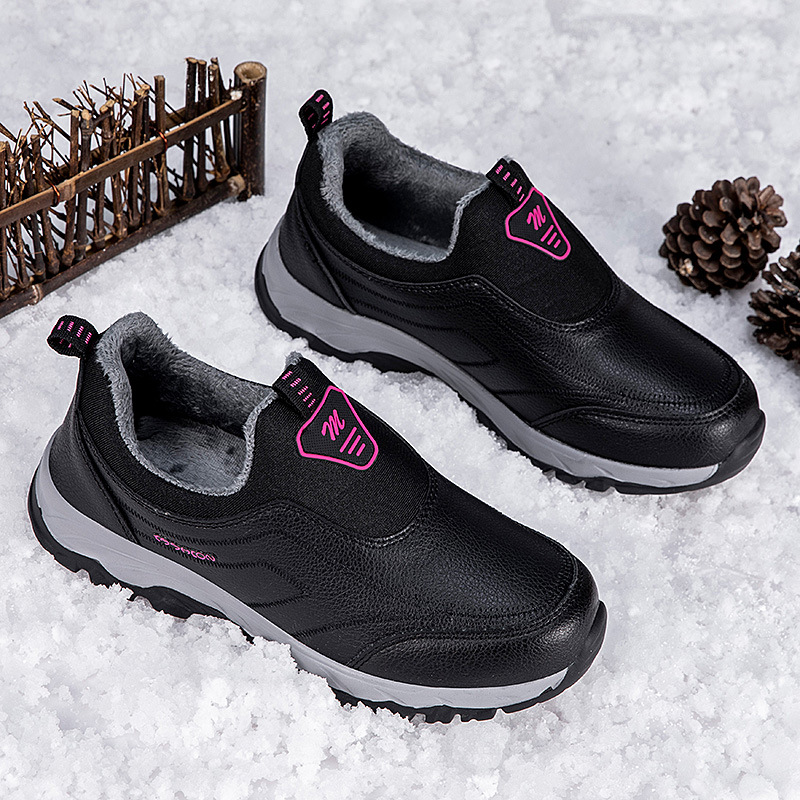 Zapatos de invierno de mediana edad nuevos zapatos de deporte de ancianos con zapatos de algodón de lana, zapatos casuales de papá, calentamiento de mamá