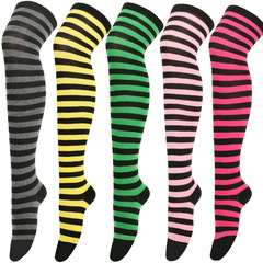 Cross-border striped socks thigh-high women's Japanese and Korean long socks over-the-knee Halloween cosplay performance zebra long socks