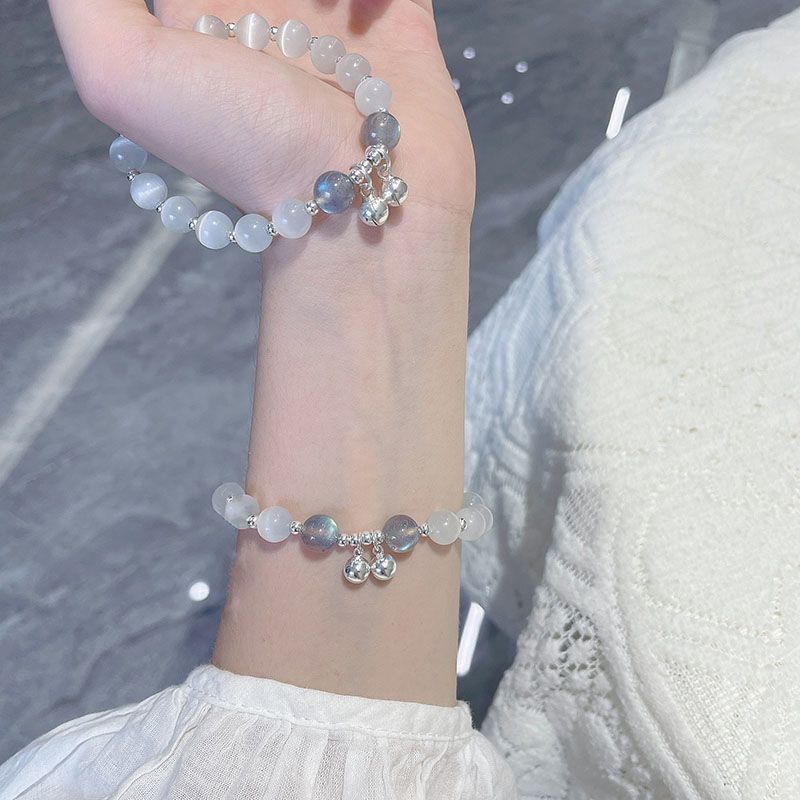 Tiktok same style imitation opal Bell bracelet turn good luck strawberry Crystal elegant sweet simple gift for girlfriend