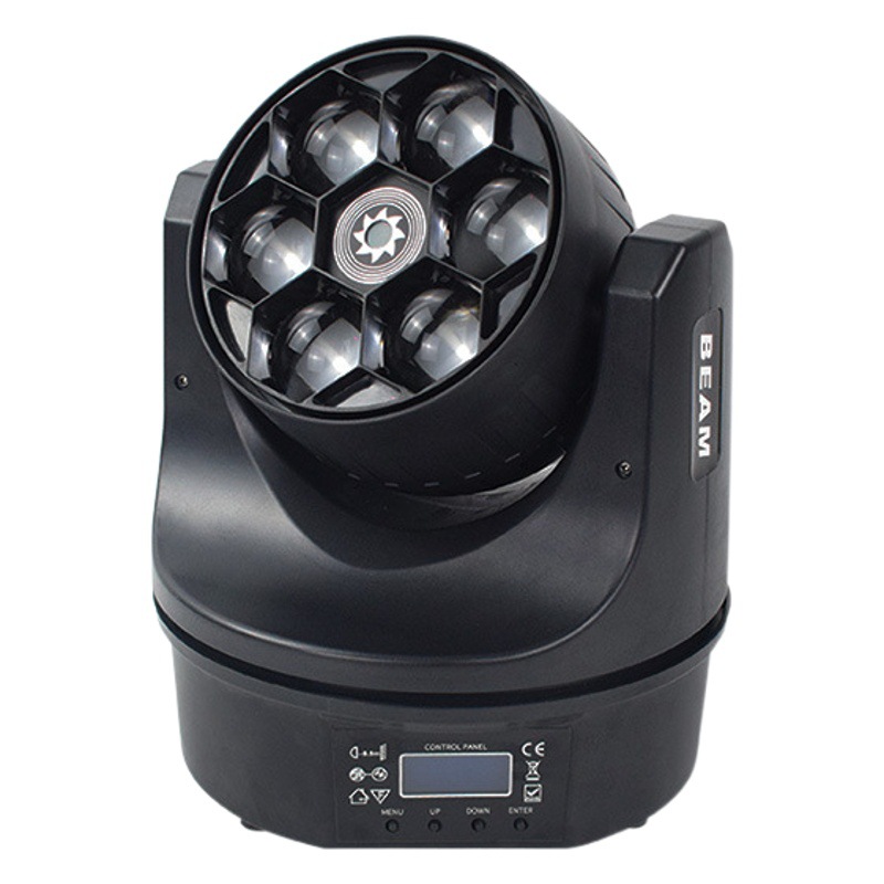 Seis luces de ojo de abeja LED sacudiendo la cabeza teñido luz láser de luz control de voz colorido flash discoteca barra de luz de la etapa