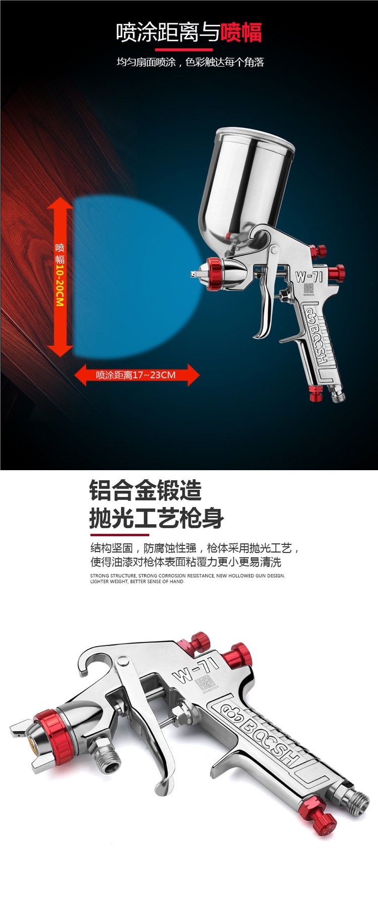 Taiwan Lacquer Doctor W-71/W77 Dual-nozzle Paint Spray Gun High Atomization for Furniture, Woodwork, and Automotive Painting
