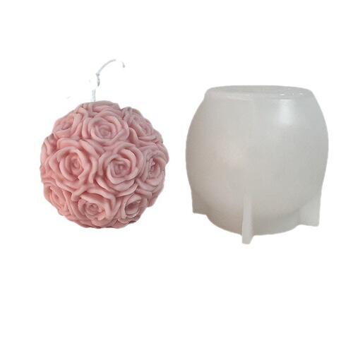 INS cross-border large Valentine's Day rose ball gift diy aromatherapy candle cake baking silicone mold