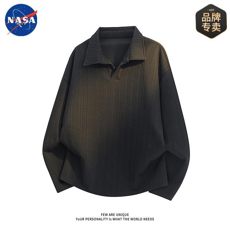 NASA品牌POLO衫卫衣男款2025秋季潮牌高级感翻领休闲内搭长袖上衣|undefined