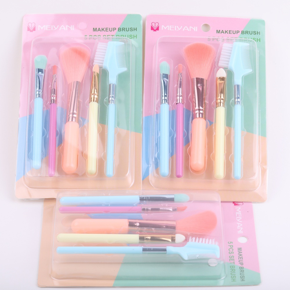 5-piece makeup brush set, eyeshadow brush, lip brush, blush brush, powder brush wholesale, concealer brush, beauty tool, multifunctional