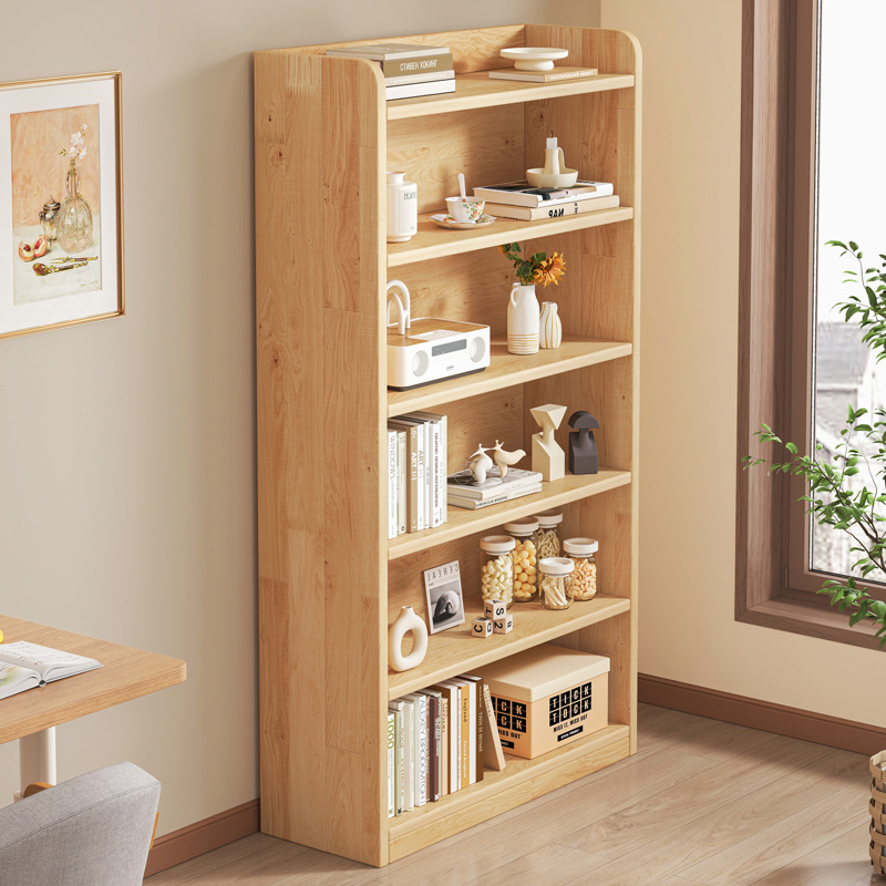 Madera maciza estantería piso integrado armario de almacenamiento pared niños estudiante escritorio en casa
