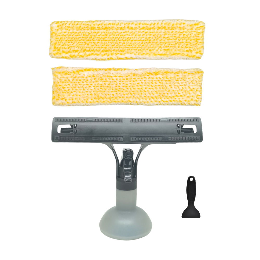 1 juego de regaderas antiguas + 2 paños amarillos para limpiar ventanas