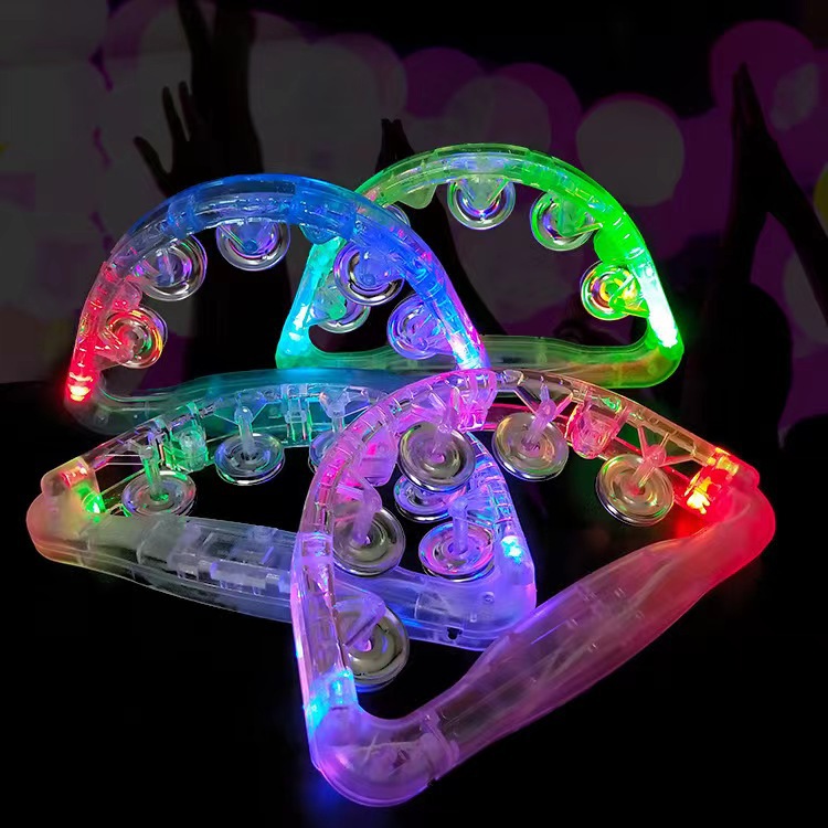 Led Light-Emitting Hand Bell Bar Ktv Performance Cheering Props Colorful Flashing Large Hand Bell Flashing Toy Wholesale