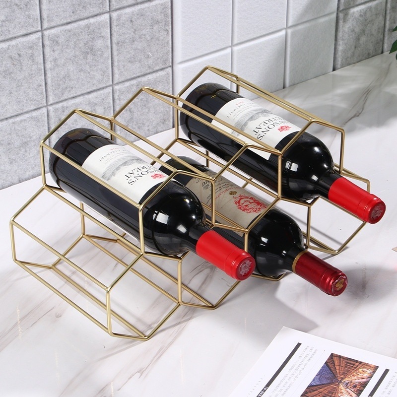 Estante de vino doméstico estilo nórdico simple estante de vino almacenar estante de vino de metal forjado ligero de lujo image 3