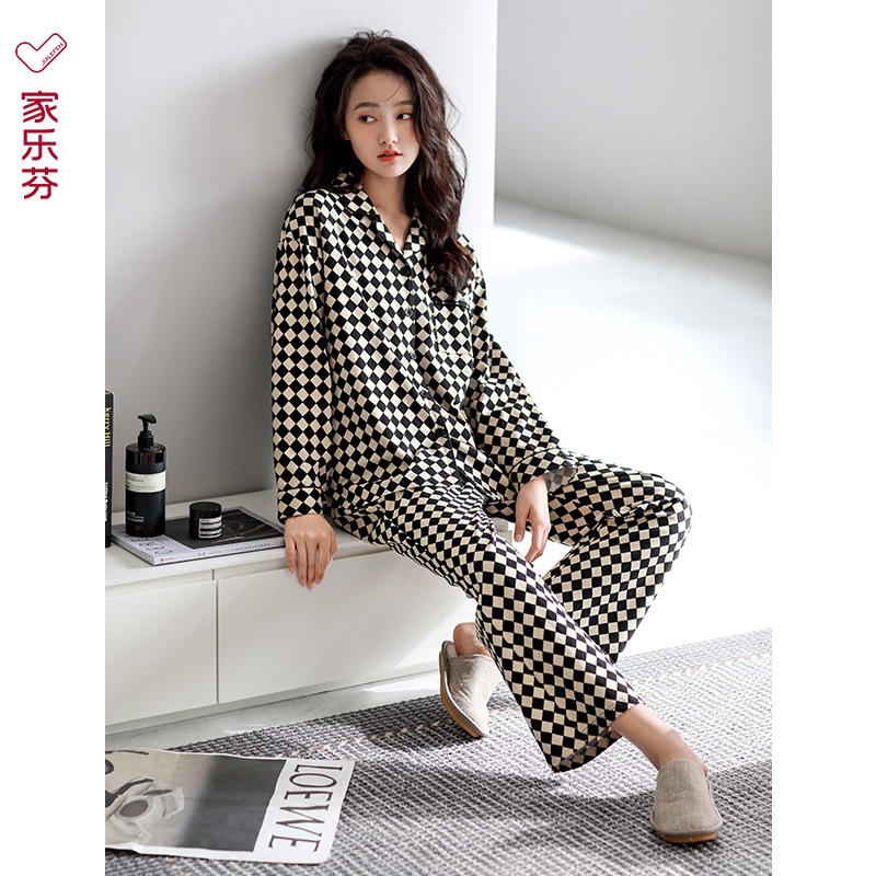 2023 nuevos pijamas de mujer de primavera y otoño 100% algodón de manga larga ropa para el hogar traje de talla grande para mujer