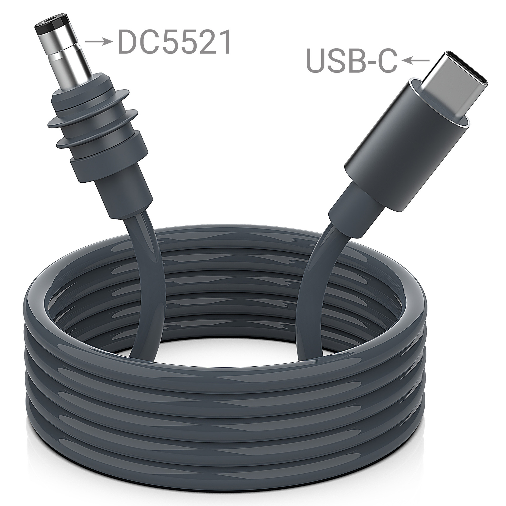 USB-C公对DC5521公电源线防水18AWG适配器star...mini供电延长线