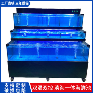 Glass Tank Fish Tank Supermarket Fish Tank Shell Integrated Mobile Seafood Pool Tank Seafood Tank Refrigeration Hotel Commercial Aquatic Products