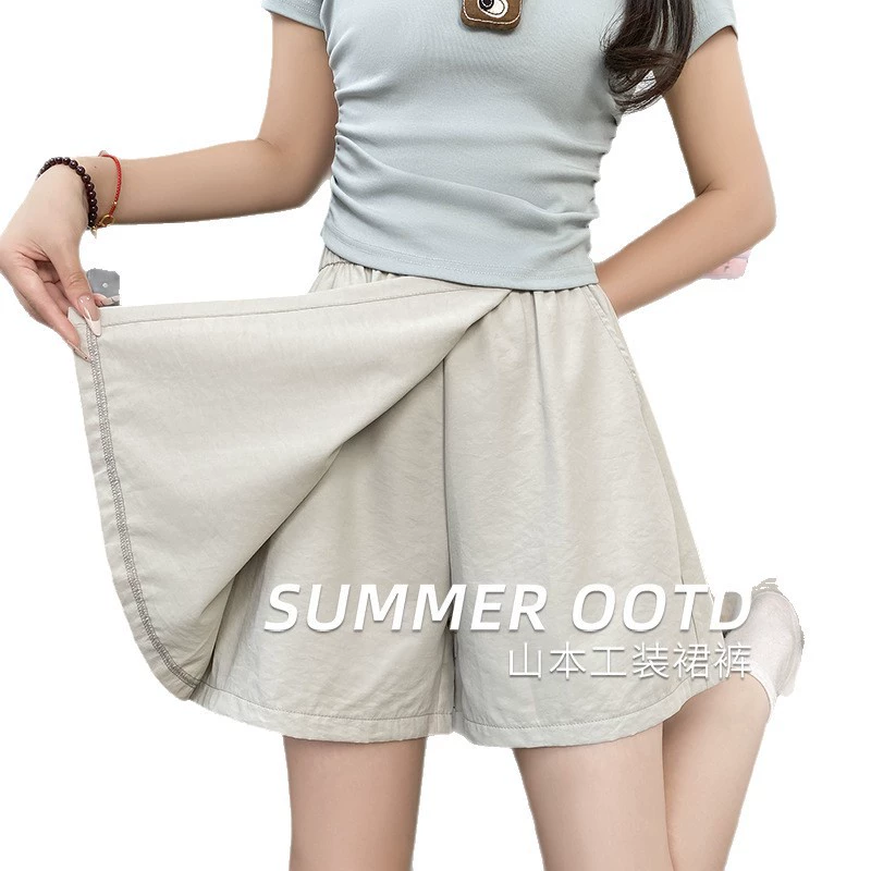 Быстросохнущая юбка-шорты (skort) шелковистая, подростковая, эластичный пояс, лёгкая