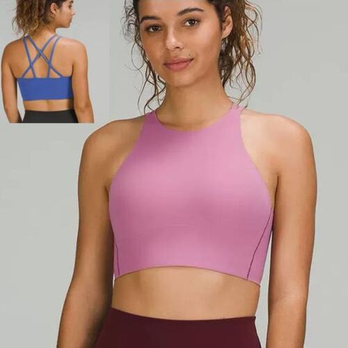 LULU Women's Summer Yoga Fitness Top with Bra Pads, High-Elastic Comfort Sports Dance Training Backless Tank Top