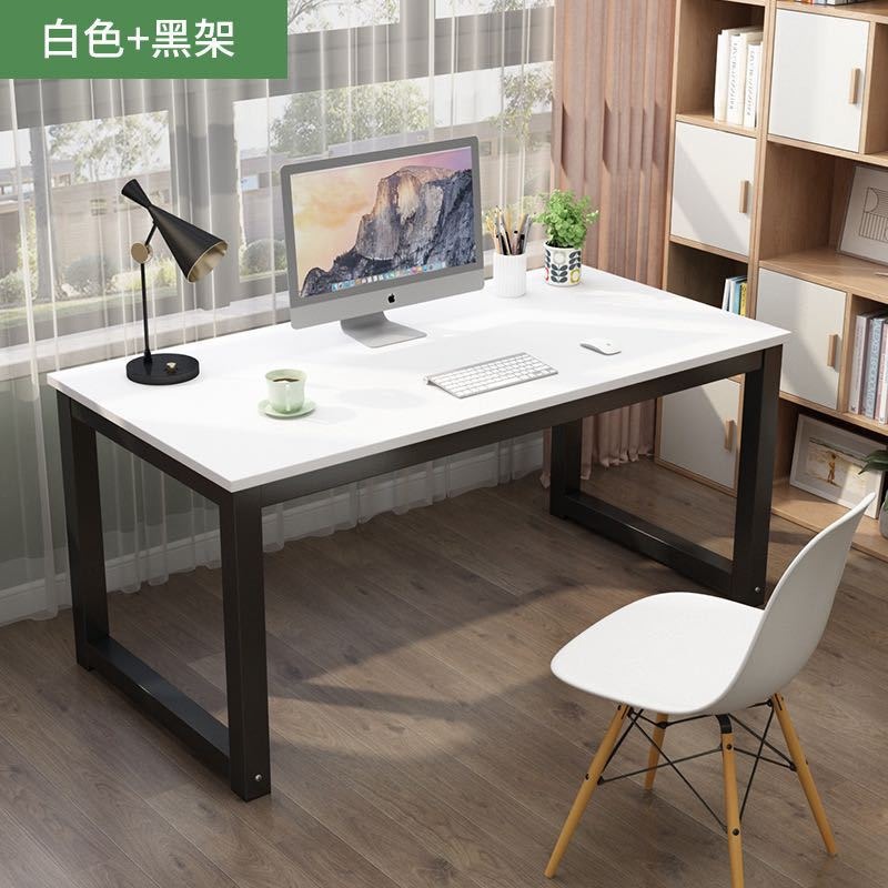 흰색 데스크탑 + 검정색 선반