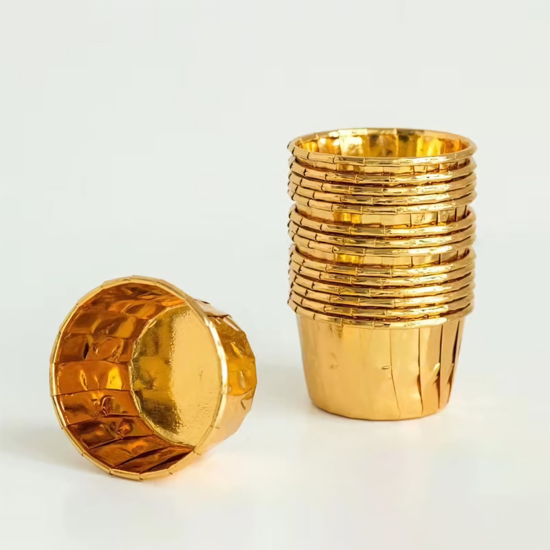 金色卷口杯银色卷边淋膜蛋糕纸杯戚风玫瑰金马芬杯高温麦芬杯|ms