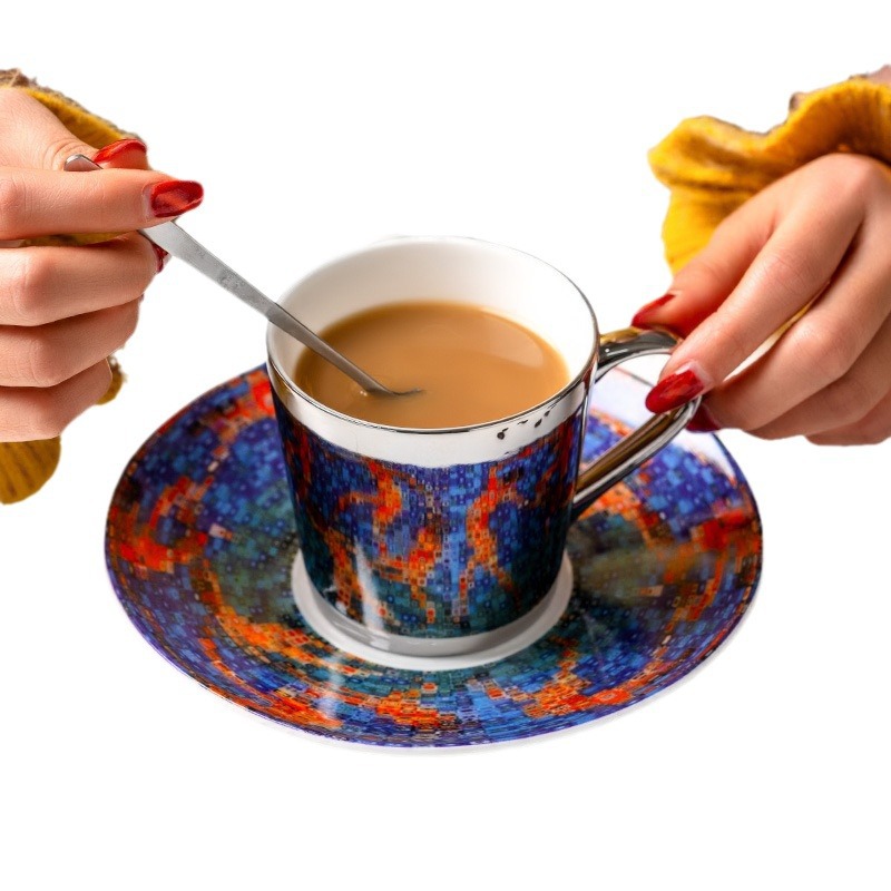 Jinfulandulo reflejo facial taza de café espejo Taza Internet Celebrity Reflexión personalidad creativa simple flor taza de té