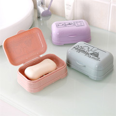 Manufacturer direct sales bathroom home with lid integrated drain soap dish soap rack simple European cartoon printing soap dish