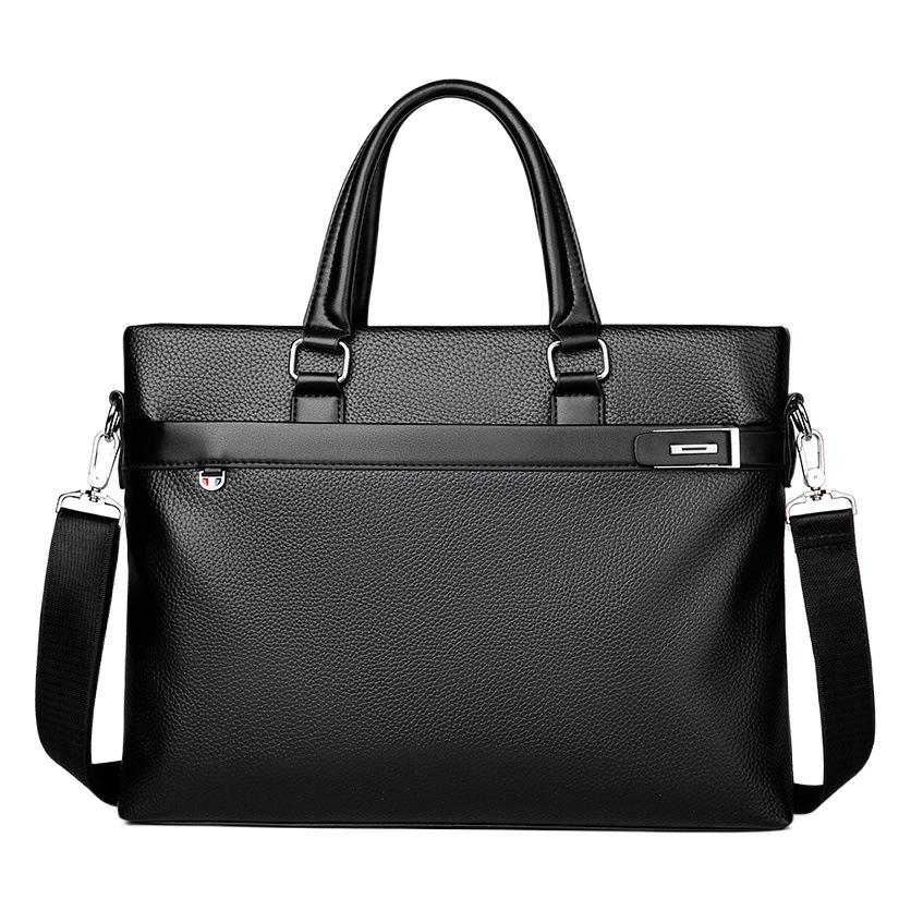 Cross-border New Men's Handbag Business Briefcase Shoulder Crossbody Bag Soft PU Leather Computer Bag Casual Trendy Men's Bag