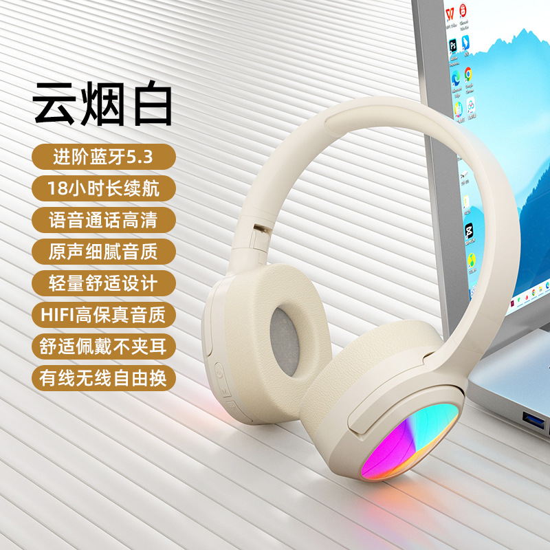 Transfronterizos nuevos auriculares de juego RGB 2962 auriculares Bluetooth inalámbricos de tarjeta plegable