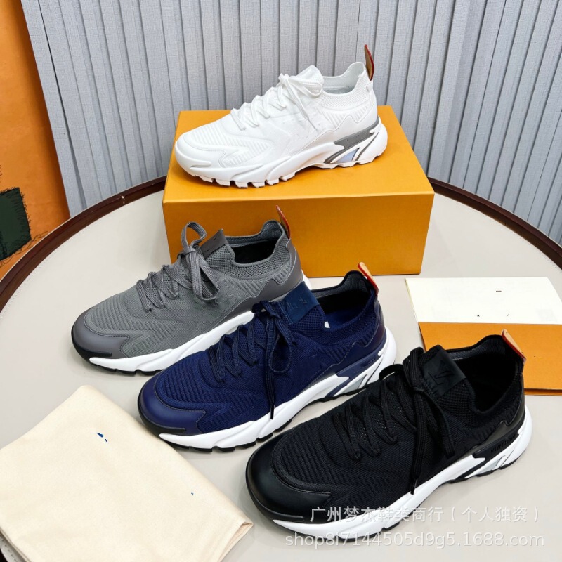 Cross-Border Foreign Trade 2025 New Men's High-Quality Sports Shoes Mesh Breathable Casual Running Shoes Shock-Absorbing Running Shoes