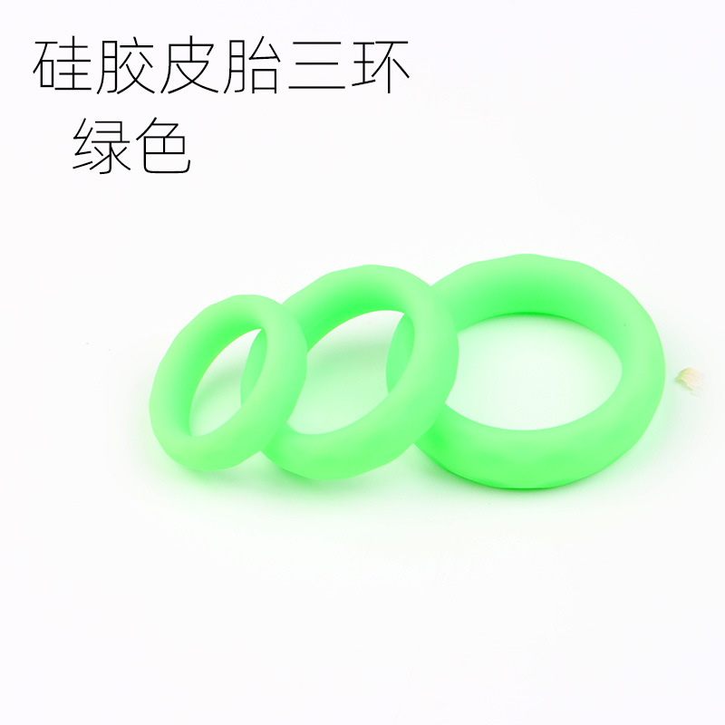 Men’s Silicone Triple-Ring Set, Non-Vibrating Cock Ring, Stretchy Slip-on Design — detail image 10