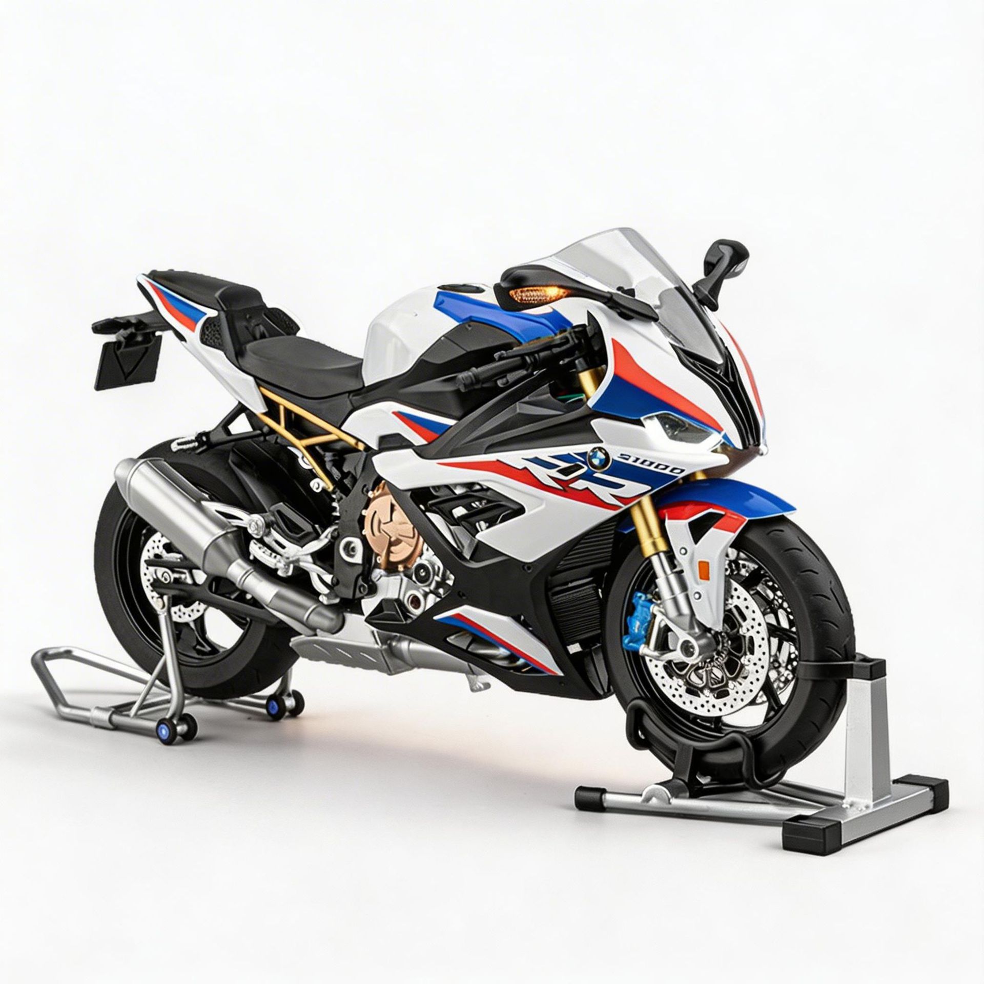 Auténtico 1: 6 BMW doble R1000 aleación de pulverización de control remoto molde de motocicleta de moda para jugar a mano colección