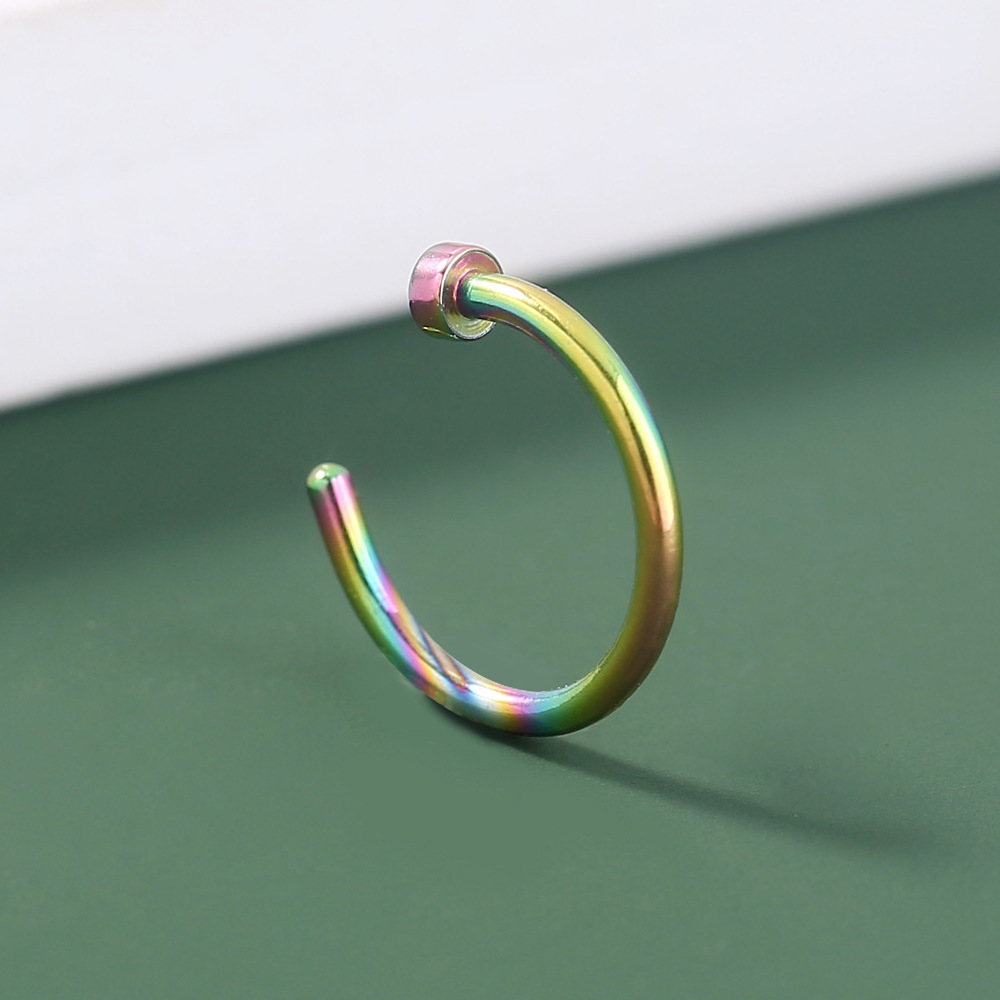 Fashion New Personality Exaggerated Stainless Steel False Nose Ring C-shaped Nose Nail Jewelry display picture 16