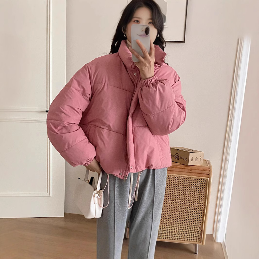 2025 ropa de algodón femenina ultra corta otoño invierno nuevo pequeño engrosado estilo coreano suelto ropa de pan de algodón chaqueta de algodón