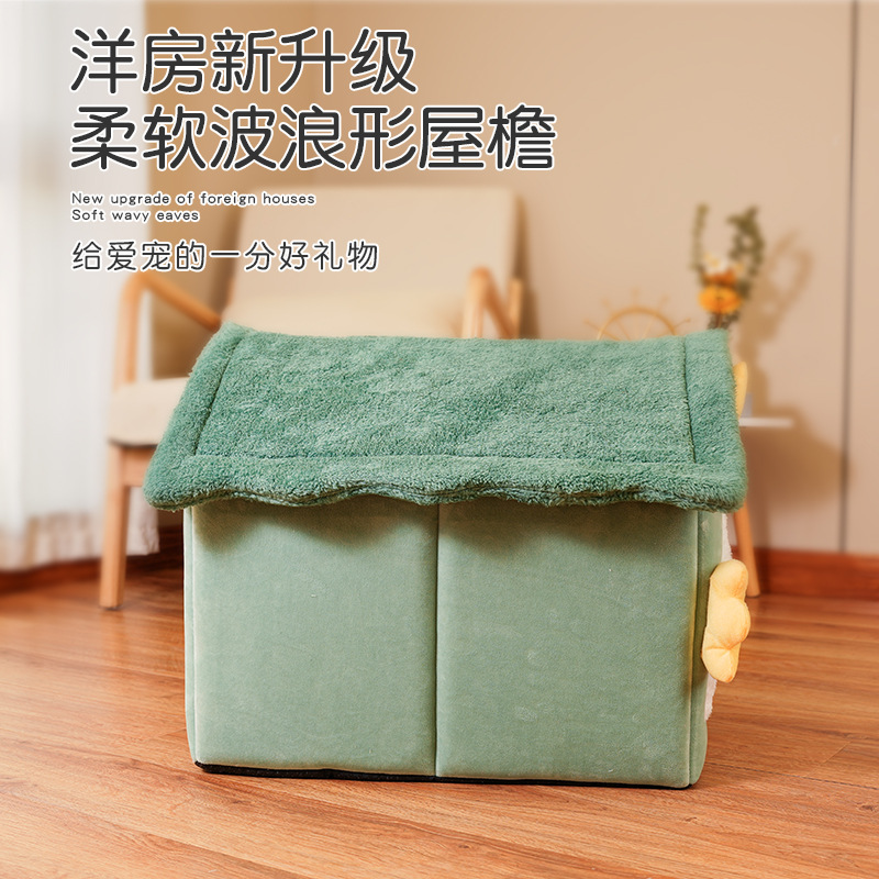 Nido de gato transfronterizo invierno semicerrado cálido perrera nido de mascota pin nido de gato desmontable nido de algodón lleno