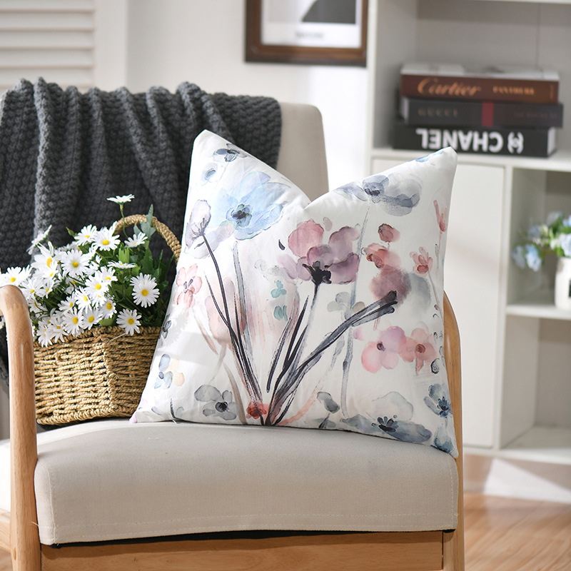 Pillow, Chinese pillowcase, modern sofa, flowered