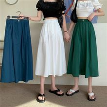 大码女装2023新款裙子胖MM遮胯半身裙女夏季中长款高腰显瘦A字裙