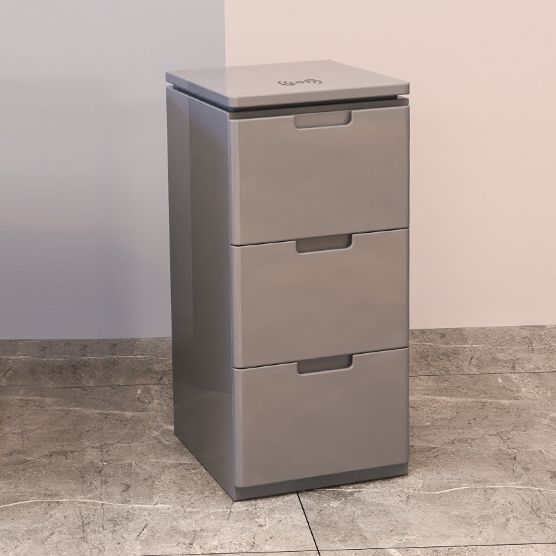 27_뉴 원목 페인트 캐비닛 다크 그레이-78x30x40cm