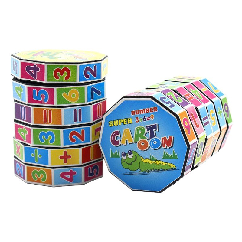 Cylindrical plastic Rubik's Cube children's digital Rubik's Cube educational toy cylindrical Rubik's Cube Hot Selling stall supply wholesale
