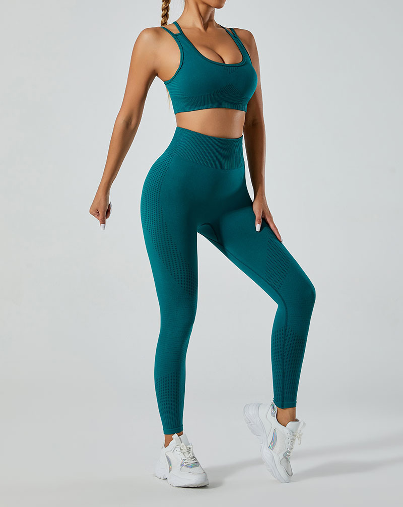 Simple Style Sports Solid Color Nylon U Neck Tracksuit Vest Leggings display picture 23