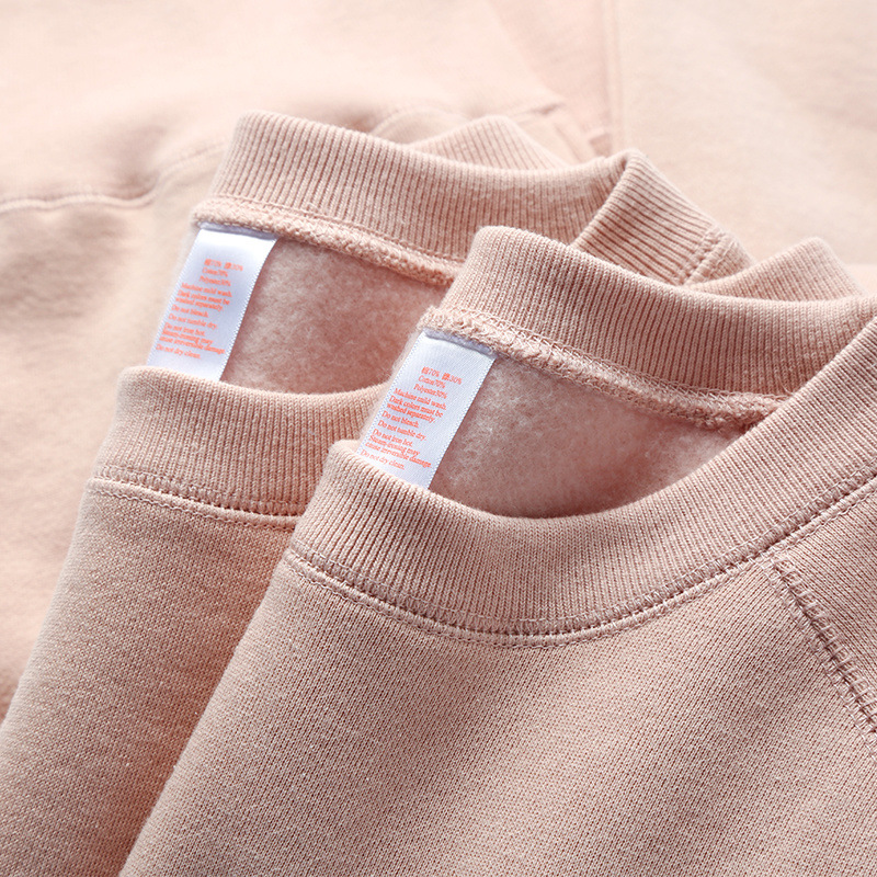 Gentle Breeze Rose Pink 380 Heavyweight Cotton Loose Crew Neck Sweatshirt Ash Pink Loose Unisex Base Layer