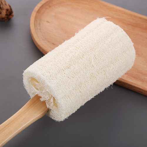 Loofah back rub brush, long handle massage brush, bath tools, bath exfoliation, mud rub, long handle bath brush