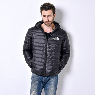 Factory Direct Sales European and American Cross-Border Autumn and Winter Printed Casual Men's Lightweight Cotton Hooded Hooded Cotton Coat for Young and Middle-Aged People