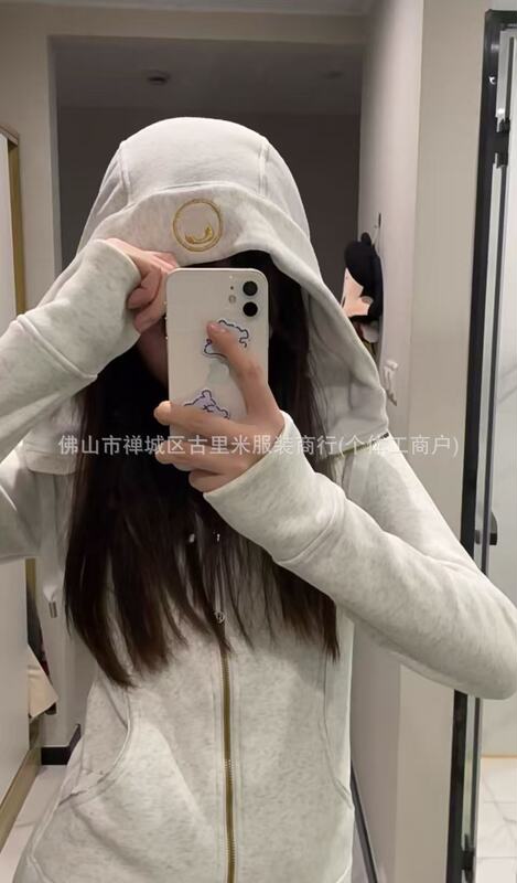 LuLu同款抓绒Scuba修身全拉链连帽卫衣开衫外套长袖瑜伽卫衣秋冬|undefined