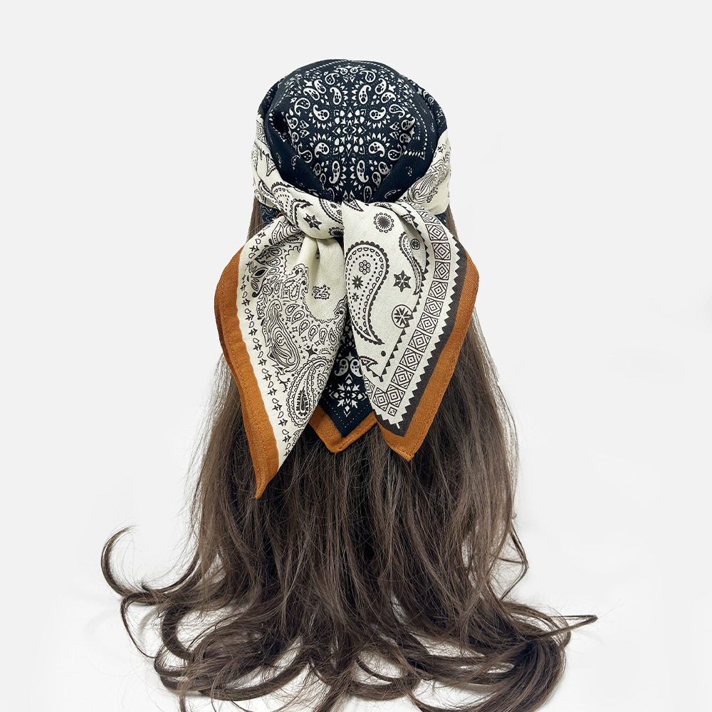 Women's Cashew Flower Square Scarves Fashion High End Decorative Headscarves European American Style For Autumn Winter_voghion.com