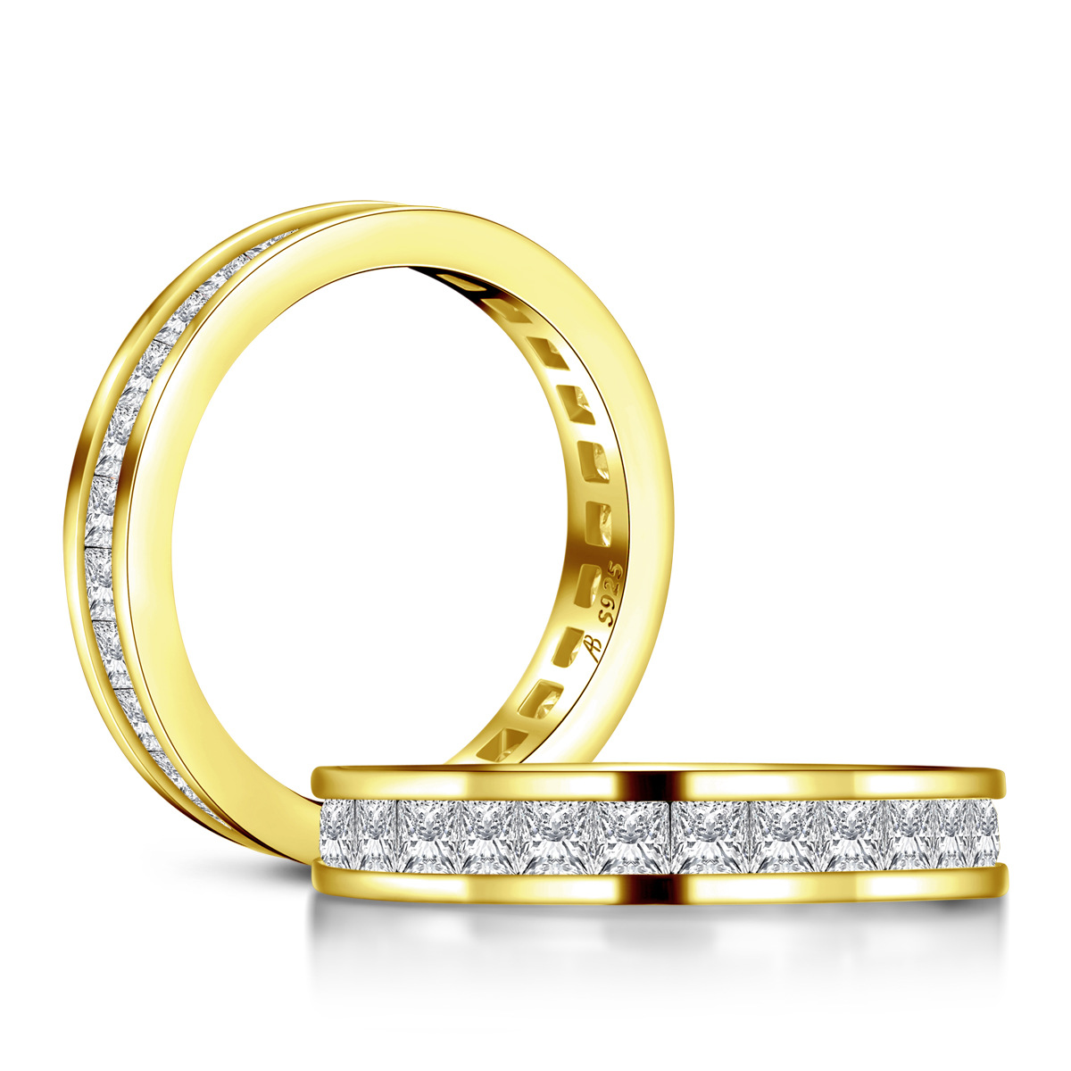 八心八矢モアサナイトリングDカラーおしゃれで万能なins風高級感s925純銀リング女性向け越境人気商品