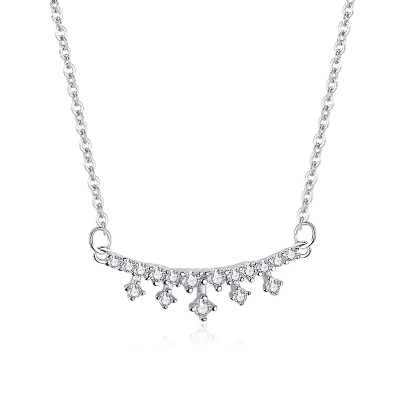 S925 collar de Estrella de plata esterlina de las mujeres de estilo coreano collar de circón fresco con diamante estrella joyería al por mayor