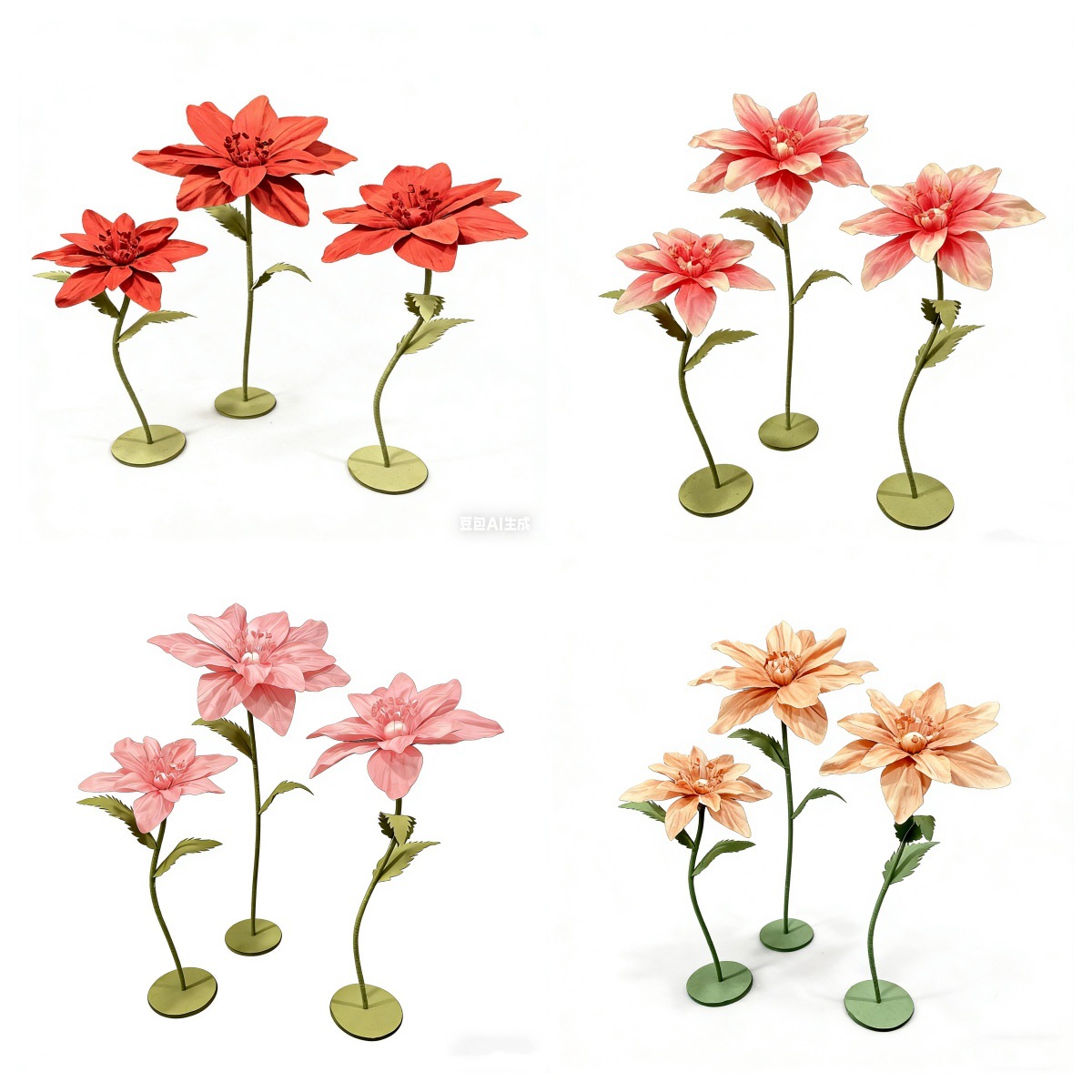 Accesorios de belleza flores falsas flores de simulación flores de color a gran escala flores acabadas de bodas escenario guía de ventana flores