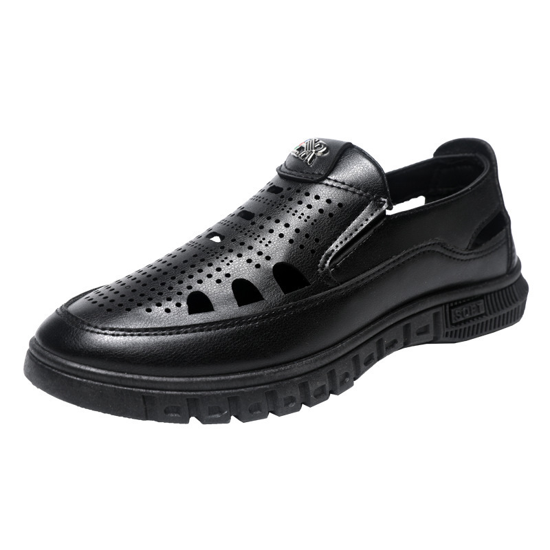 Men's Sandals, Casual Breathable Leather Sandals, Wear-Resistant, Non-Slip, Cool, Summer Trendy Business Men's Shoes Wholesale