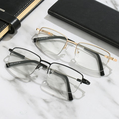 Stylish Metal Reading Glasses with Single Lens Changeable Memory Titanium Outdoor Phone Reading Glasses for Men, Factory Wholesale