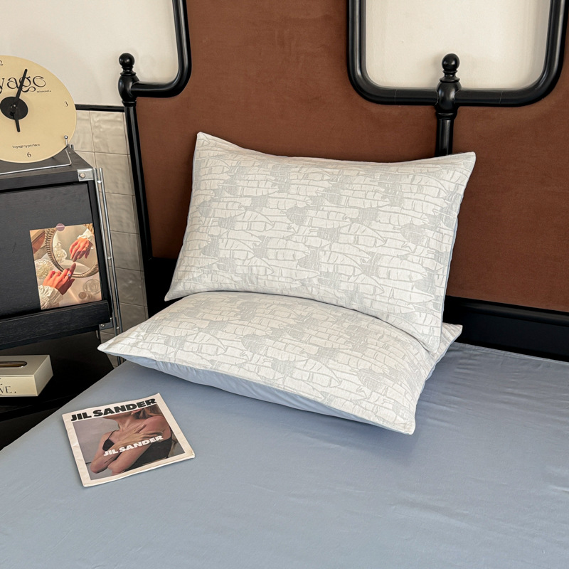 Funda de almohada de hilo de tres capas de algodón de nuevo estilo 2025, un par de mangas de forro simple de algodón de 48cm x 74cm