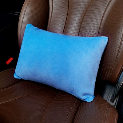 Car Seat Pillow, Women's | Headrest - blue-velvet-rectangular-pillow-bone-pillow-flat-2919cm