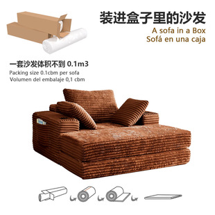 Vacuum Compression Sofa Middle Ancient Module Combination Small Apartment Style Living Room Designer Lamb Fleece Fabric Sofa